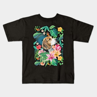 Tropical Beagle Kids T-Shirt